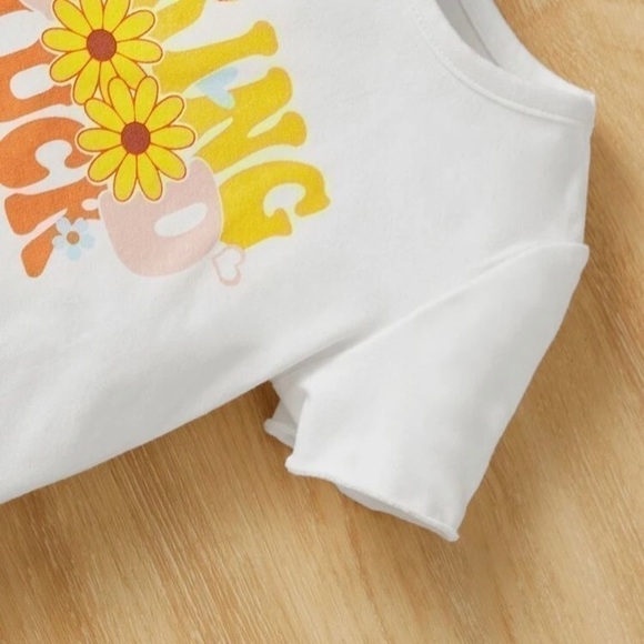 Yellow and white baby girls short set - Picture 4 of 4